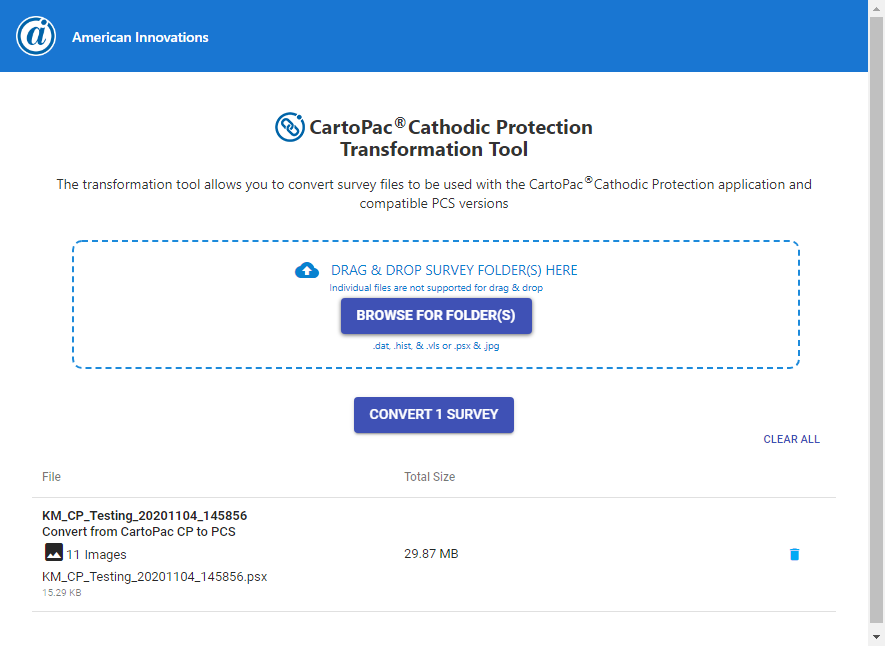 Transformation Tool - Converting Mobile Survey Files to PCS 2.0/1.14