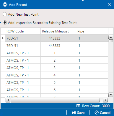 Add Record - Add Inspection Record to Existing Facility Type
