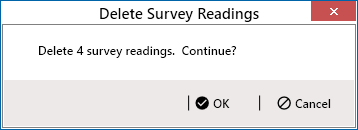 Delete Survey Readings Window
