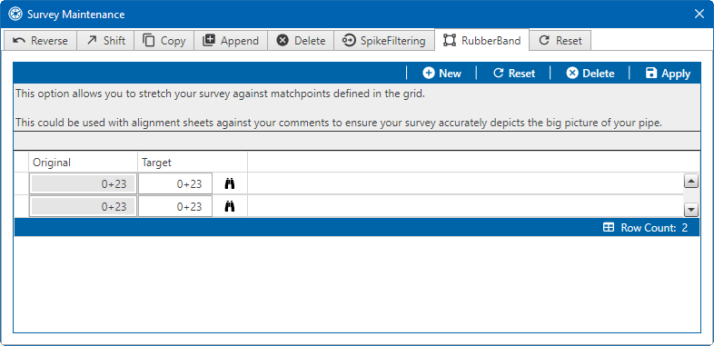 RubberBand Survey Readings