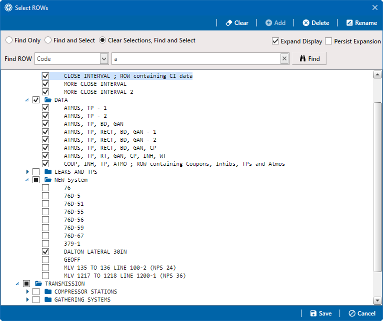 Clear Selection, Find and Select Option for Search