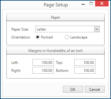 Page Setup Window
