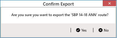 Confirm Export Window