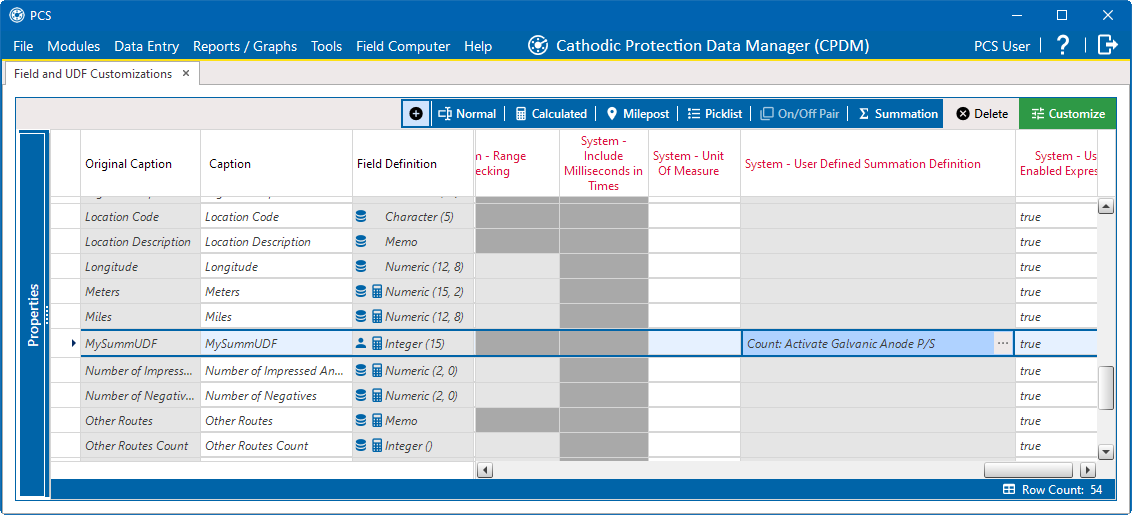 System-User Defined Summation Definition
