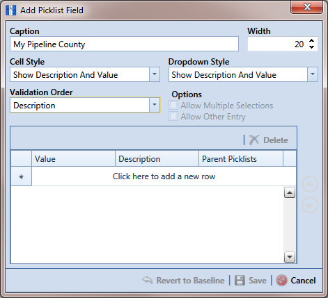 Add Picklist Field