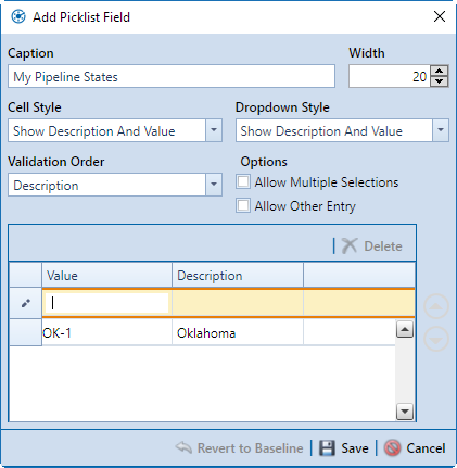 Add Picklist Field