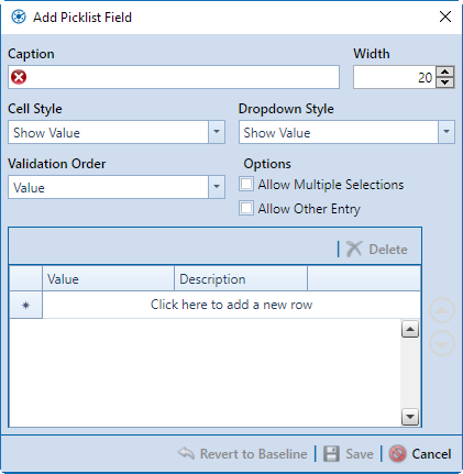 Add Picklist Field