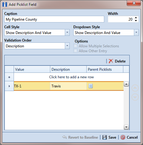 Add Picklist Field