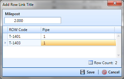 Add Row Link
