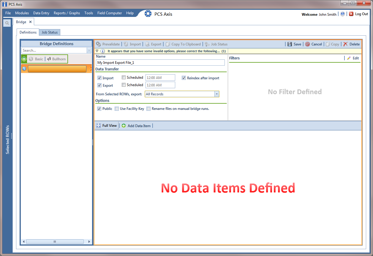 Bridge Import Export Definition