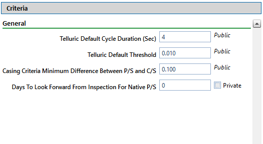 Criteria Options