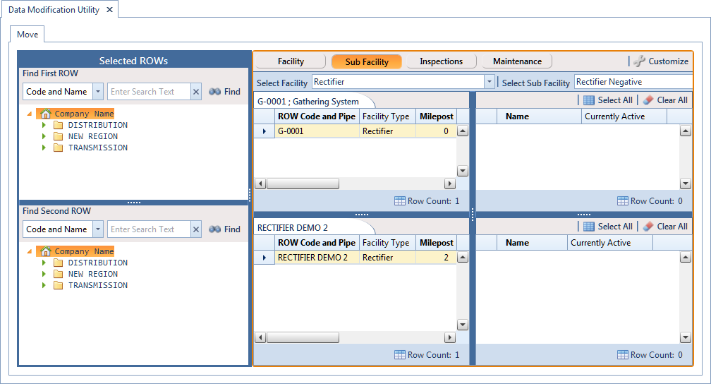Data Modification Utility - Sub Facility