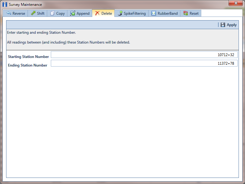 Delete Range of Station Numbers