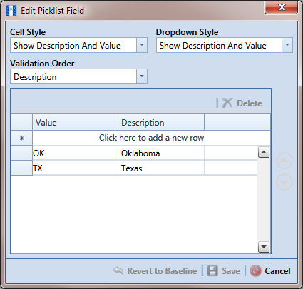 Edit Picklist Field