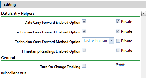 Editing Options