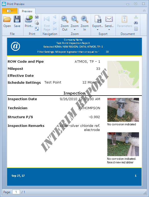 Example of Form Report Style