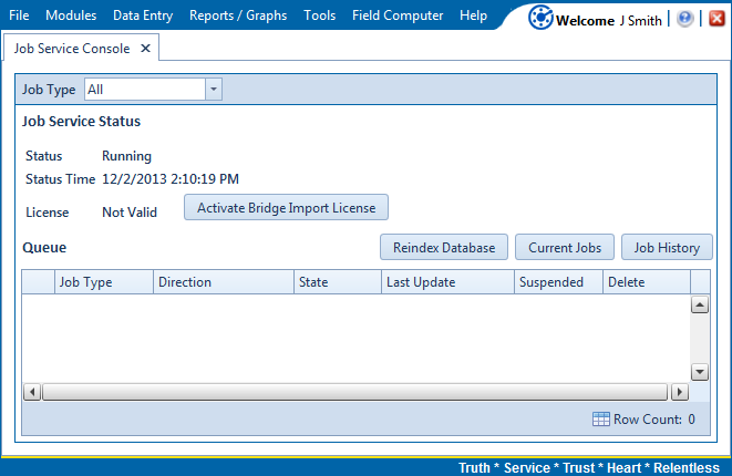 Job Service Console