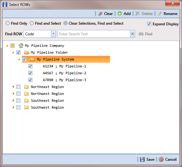 Select ROWs