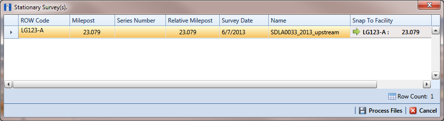 Process Files / Stationary Survey(s)