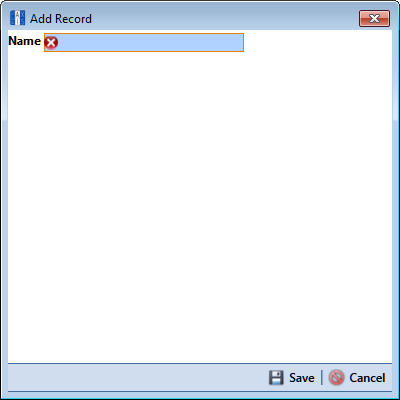 Add Record Dialog Box
