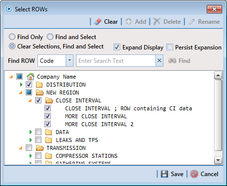 Select ROWs