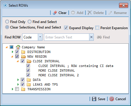 Select ROWs