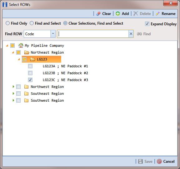 Select ROWs