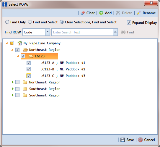Select ROWs