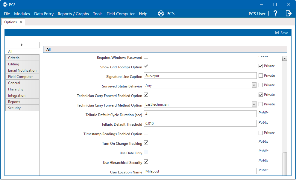 Turn On Change Tracking Option