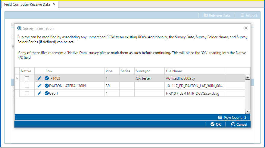Field Computer Receive Status