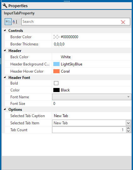 Tab Control Properties