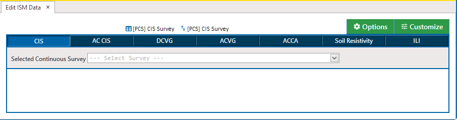 ISM Data Selected Continuous Survey Option