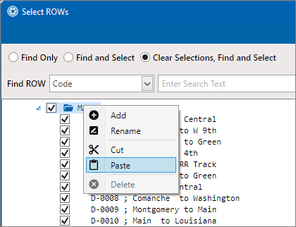 Paste Shortcut Menu