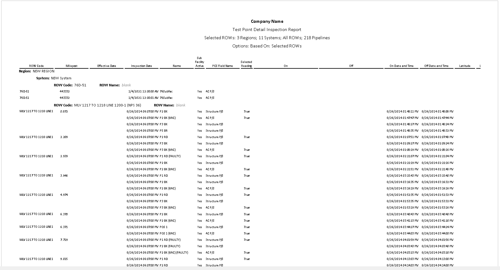 Facility Type Detail Inspections Report
