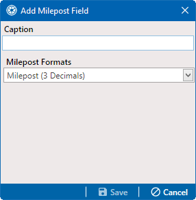 Add Milepost Field