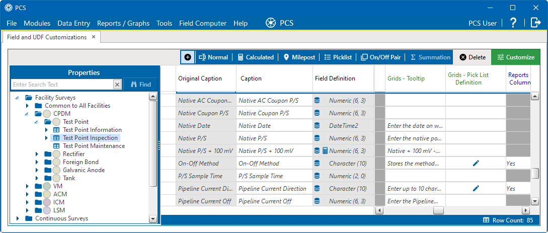 Field and UDF Customizations - Grids-Picklist Definition