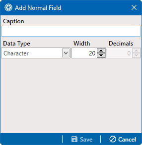 Add Normal Field - Character Type