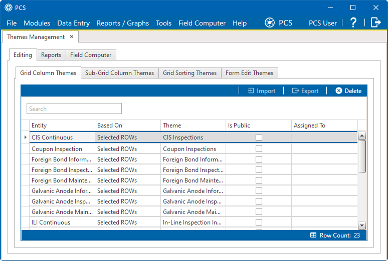 Themes Management