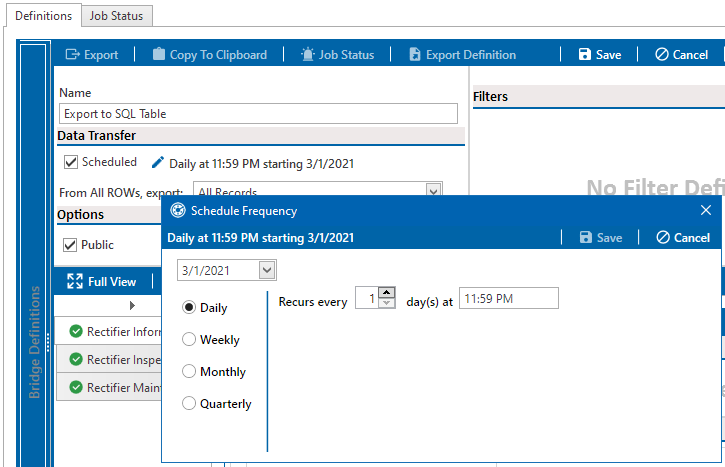 Schedule Frequency Window