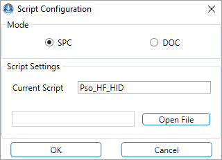 Script Configuration Window - Script Loaded