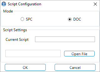 Script Configuration Window