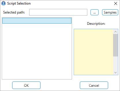 Script Selection Window