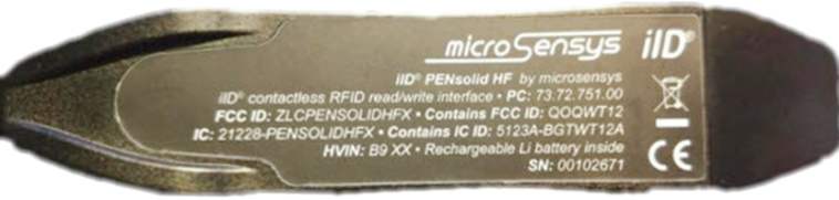 Microsensys RFID Reader Back With Serial Number (SN)
