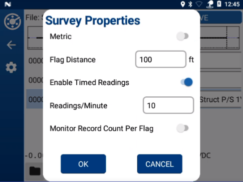 Survey Properties - Flagged Enabled Time Readings