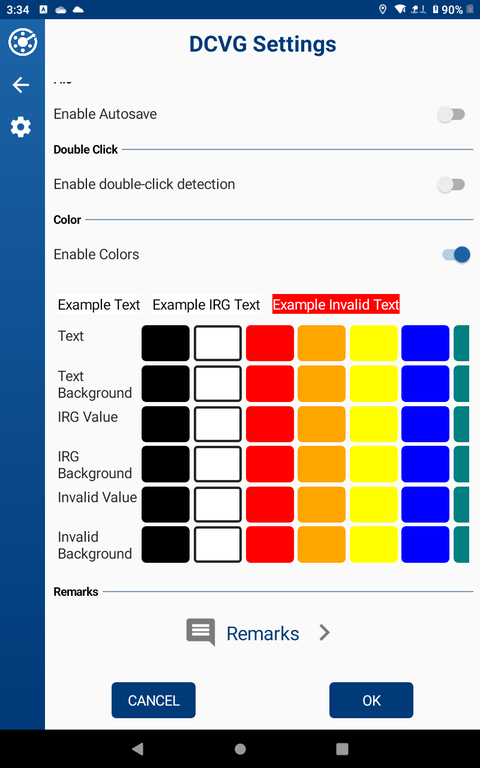 CI Settings - Color