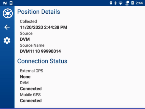 GPS - Position Details and Connection Status