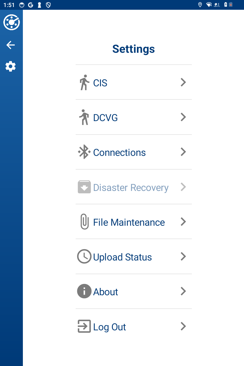 Settings Window Menu