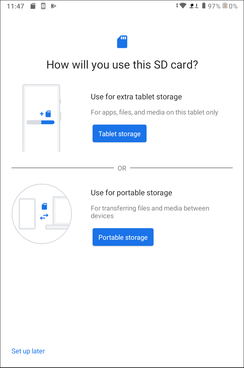 SD Card Options