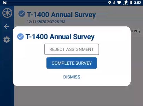 Survey Options Window