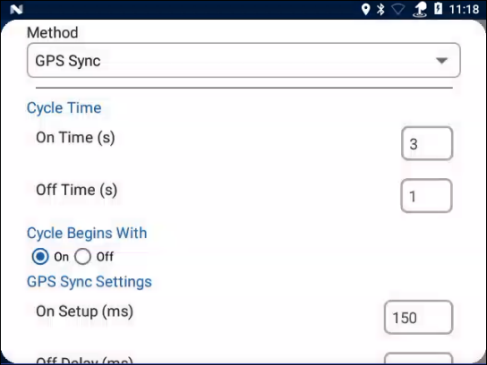 GPS Sync Settings